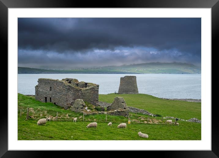 Mousa Broch and The Haa, Shetland Framed Mounted Print by Arterra 