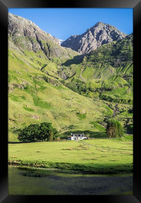 Achnambeithach Cottage in Glen Coe, Scotland Framed Print by Arterra 