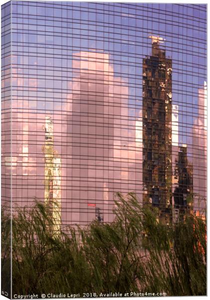 Green towers on mirror-glass Canvas Print by Claudio Lepri