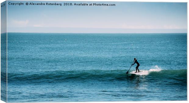 Standup Paddle Silhouette Canvas Print by Alexandre Rotenberg