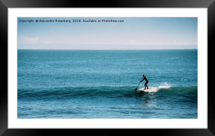 Standup Paddle Silhouette Framed Mounted Print by Alexandre Rotenberg