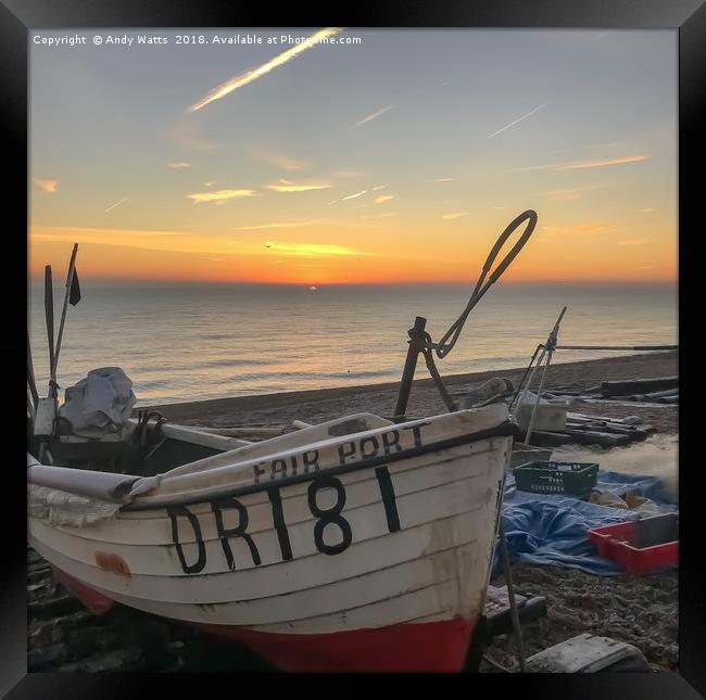 Sunrise Over Deal Framed Print by Andy Watts