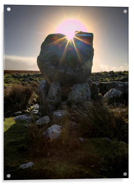 Sun over Arthur's stone Acrylic by Leighton Collins