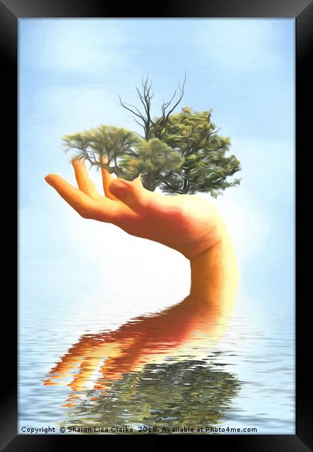 Giving nature a hand Framed Print by Sharon Lisa Clarke