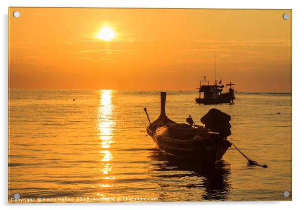 Sunset, Bang Tao beach, Phuket, Thailand Acrylic by Kevin Hellon