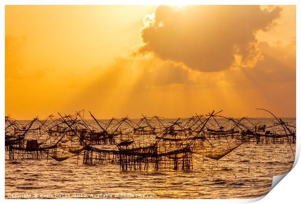 Sun rays from behind a cloud  Print by Kevin Hellon