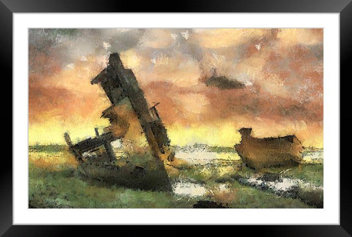 Boat wrecks  Framed Mounted Print by Irene Burdell