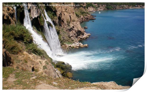 Turkish waterfall Duden (Antalya) Print by Vitaliy Borisov