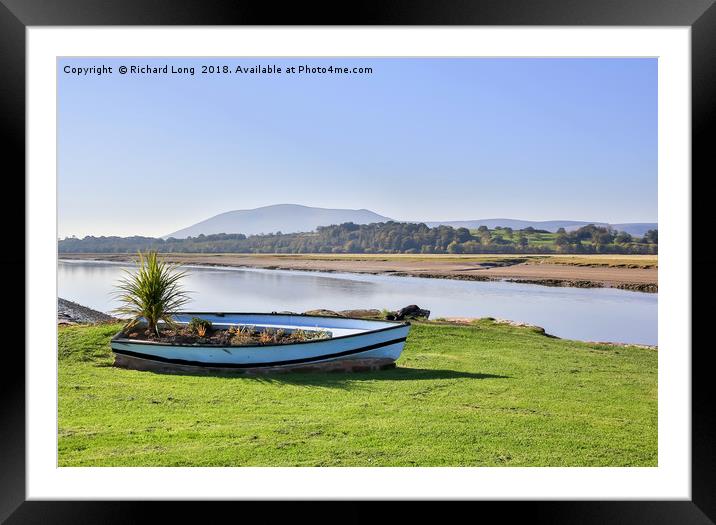 Old rowing boat on the banks of the river Nith Framed Mounted Print by Richard Long