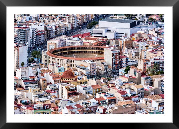 Alicante Bullring Framed Mounted Print by Valerie Paterson