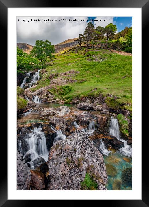 Watkin Waterfall Snowdonia Framed Mounted Print by Adrian Evans