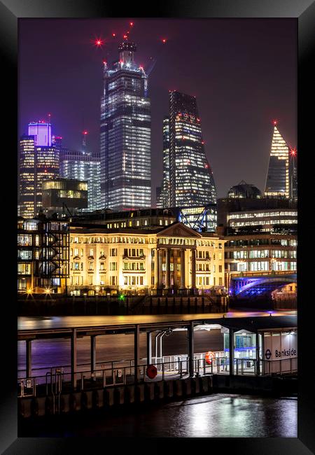 Bankside London on the river Thames Framed Print by John Hall