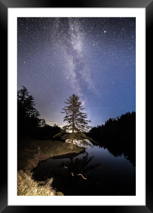 Tarn Hows and the Milky Way Framed Mounted Print by Pete Collins