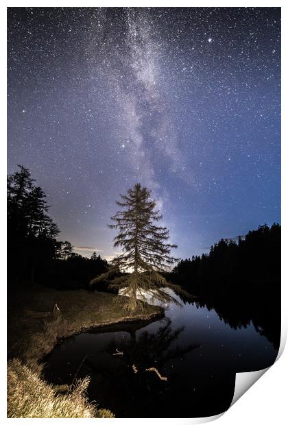 Tarn Hows and the Milky Way Print by Pete Collins