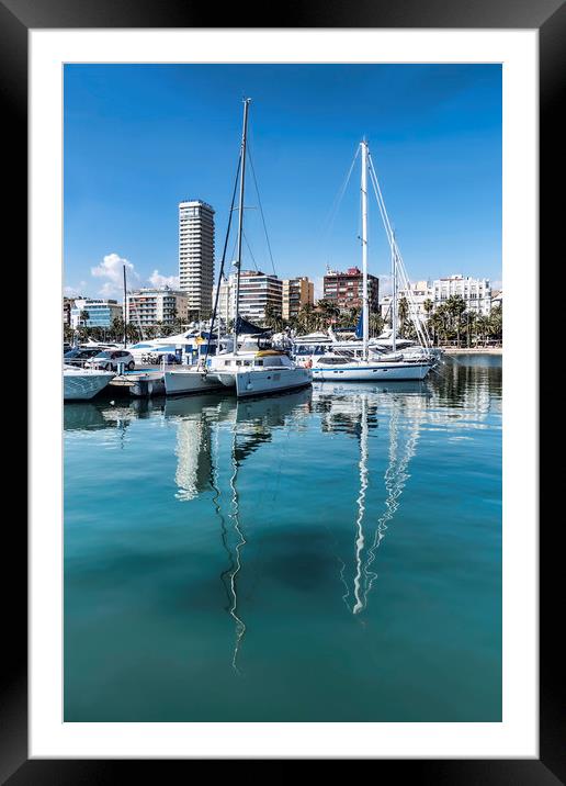 Alicante Marina  Framed Mounted Print by Valerie Paterson