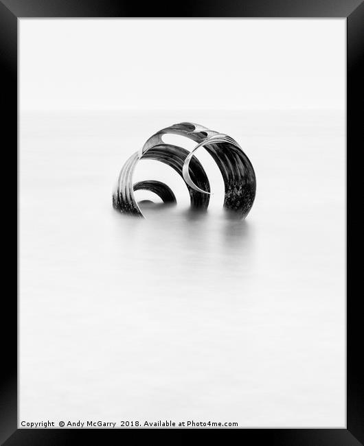Marys Shell Black and White Framed Print by Andy McGarry