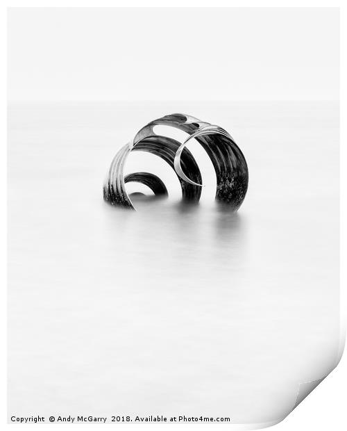 Marys Shell Black and White Print by Andy McGarry