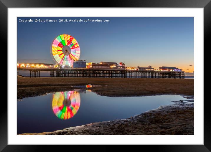 Coloured Big Wheel On Central Pier Blackpool Framed Mounted Print by Gary Kenyon