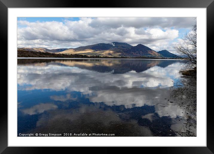 Reflection of Skiddaw Framed Mounted Print by Gregg Simpson