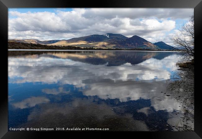 Reflection of Skiddaw Framed Print by Gregg Simpson
