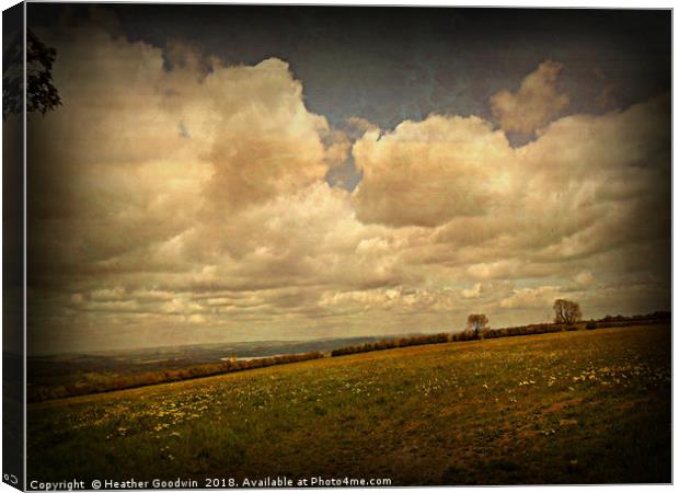 Clouds Over Blagdon Lake Canvas Print by Heather Goodwin