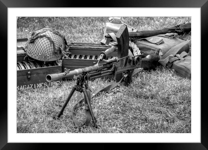 Bren Gun And Army Kit Framed Mounted Print by David Pyatt