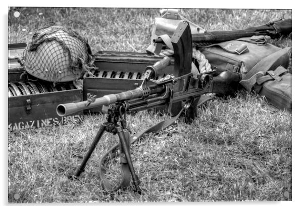 Bren Gun And Army Kit Acrylic by David Pyatt