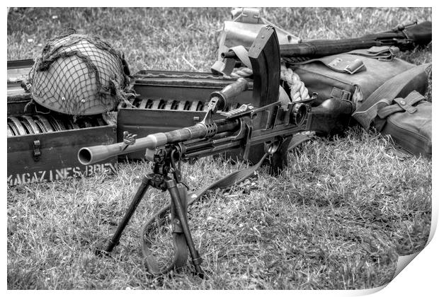 Bren Gun And Army Kit Print by David Pyatt