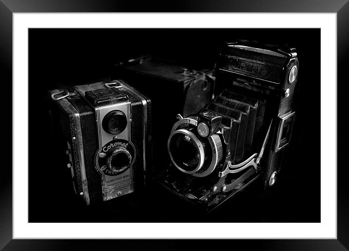 Old Cameras Framed Mounted Print by Samantha Higgs