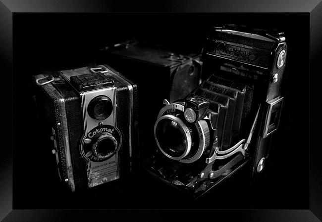 Old Cameras Framed Print by Samantha Higgs