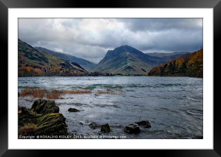 "Storm arrives at the lake" Framed Mounted Print by ROS RIDLEY