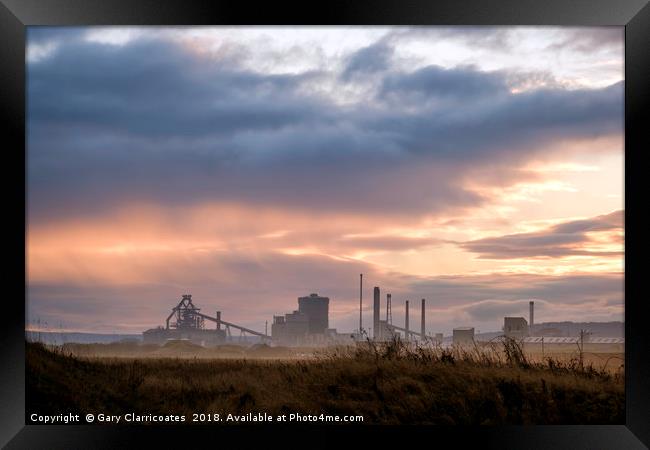 Industrial Sunrise Framed Print by Gary Clarricoates