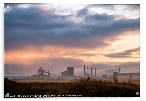 Industrial Sunrise Acrylic by Gary Clarricoates