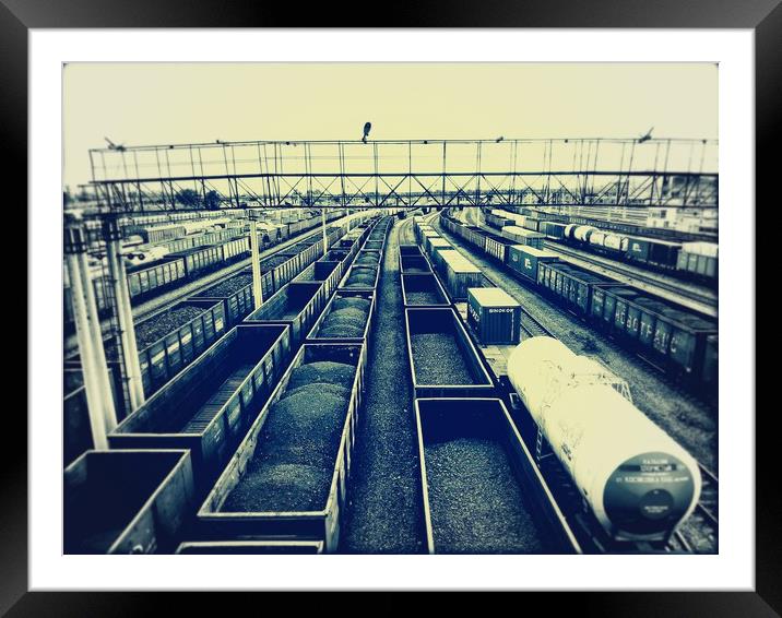 Coal cars Framed Mounted Print by Larisa Siverina