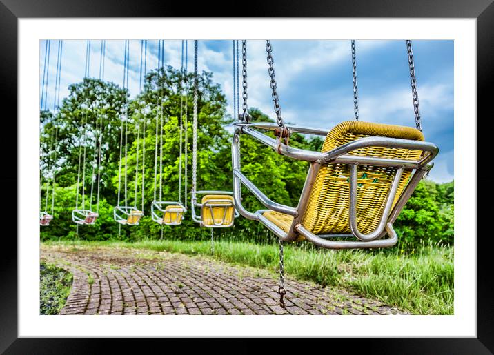 Swing Carousel Framed Mounted Print by Valerie Paterson
