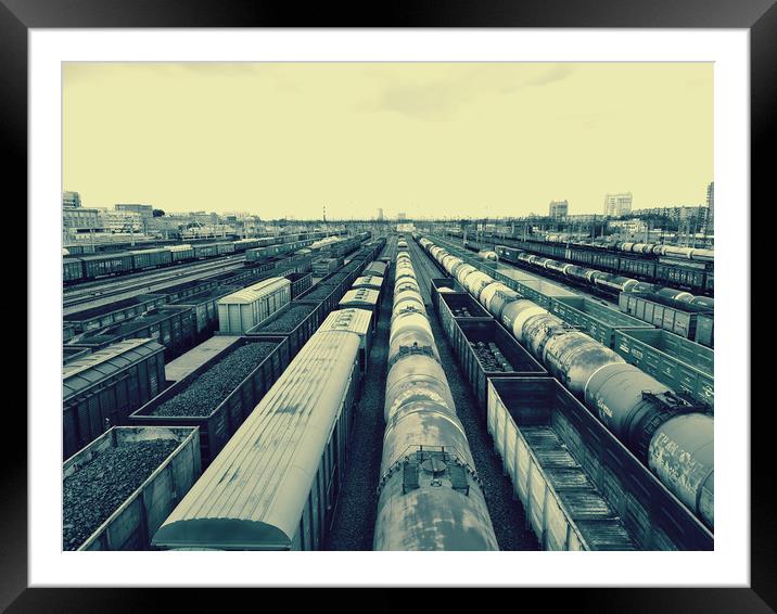 Coal cars Framed Mounted Print by Larisa Siverina