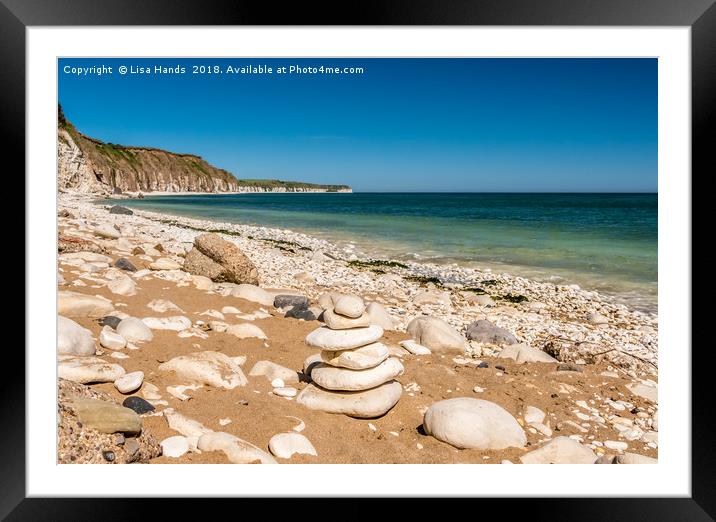 Pile of Pebbles, Bridlington Beach Framed Mounted Print by Lisa Hands