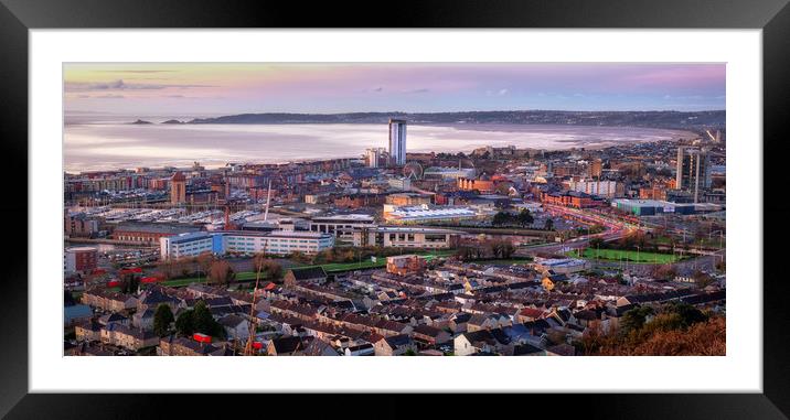 Morning at Swansea city Framed Mounted Print by Leighton Collins