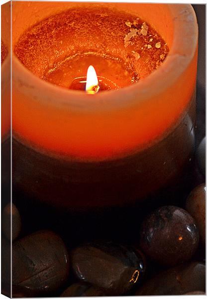 Candle & Stones 10th Feb 2011 Canvas Print by Donna Collett