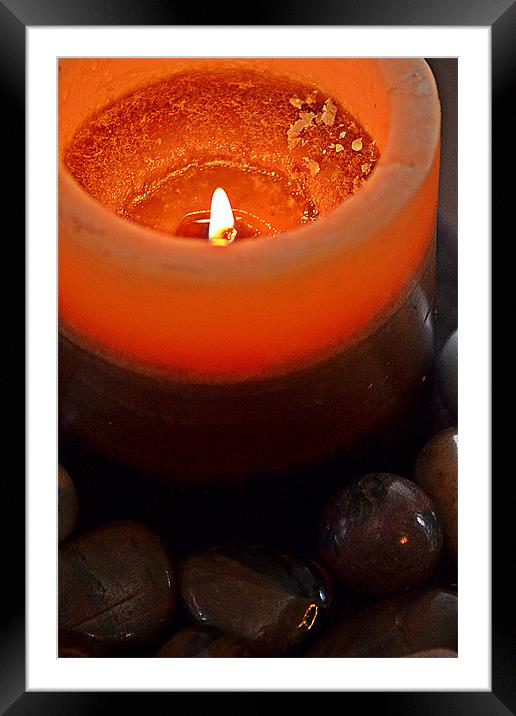 Candle & Stones 10th Feb 2011 Framed Mounted Print by Donna Collett