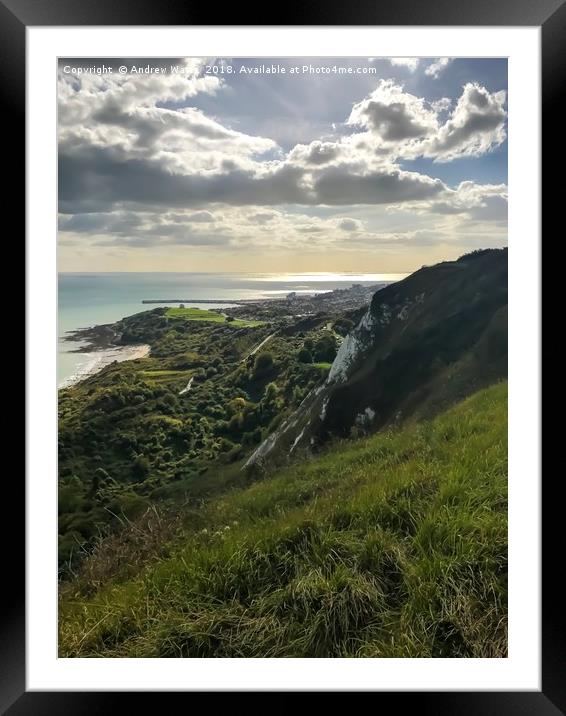 A White Cliff View To Folkestone Framed Mounted Print by Andy Watts