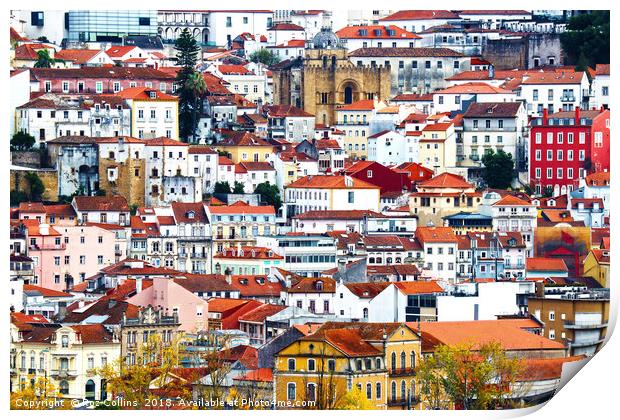 The Old, Very Old and The New, Coimbra, Portugal Print by Roz Collins