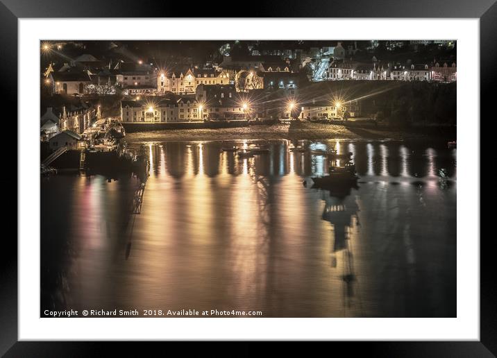 Portree harbour from Vriskaig Point at 01:49 hrs  Framed Mounted Print by Richard Smith