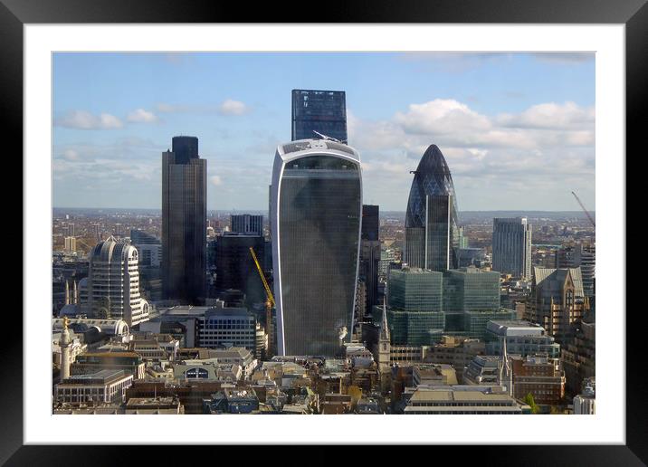 London Cityscape Skyline  Framed Mounted Print by Andy Evans Photos