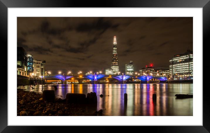 Low Tide London Framed Mounted Print by Clive Eariss