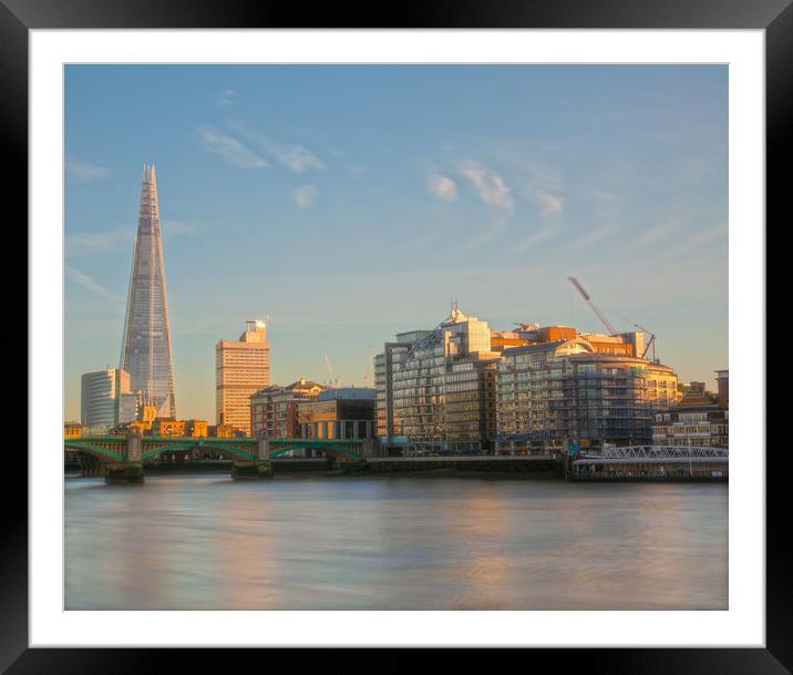 Southwark Bridge And Shard Framed Mounted Print by Clive Eariss