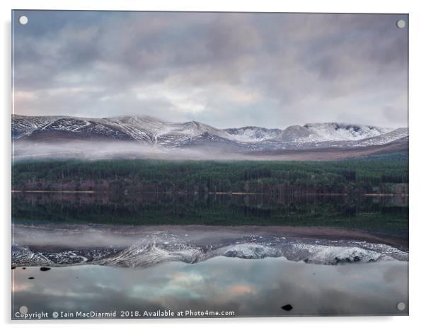 Loch Morlich and the Cairngorm Massif Acrylic by Iain MacDiarmid