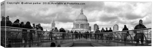 St Paul's Cathedral from the Millennium Bridge Canvas Print by adrian parker