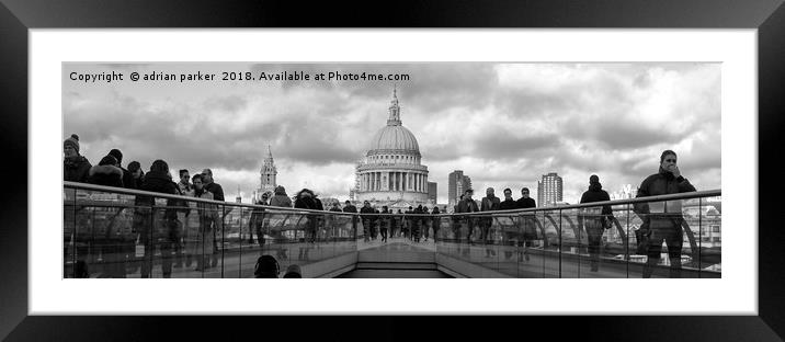 St Paul's Cathedral from the Millennium Bridge Framed Mounted Print by adrian parker
