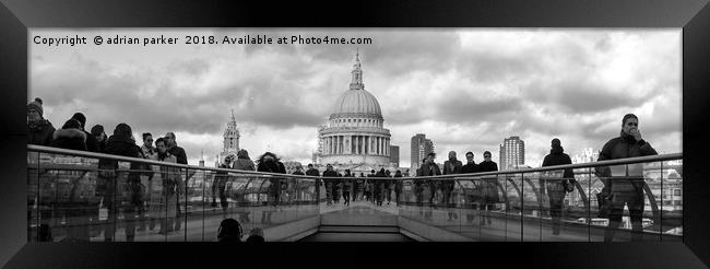 St Paul's Cathedral from the Millennium Bridge Framed Print by adrian parker